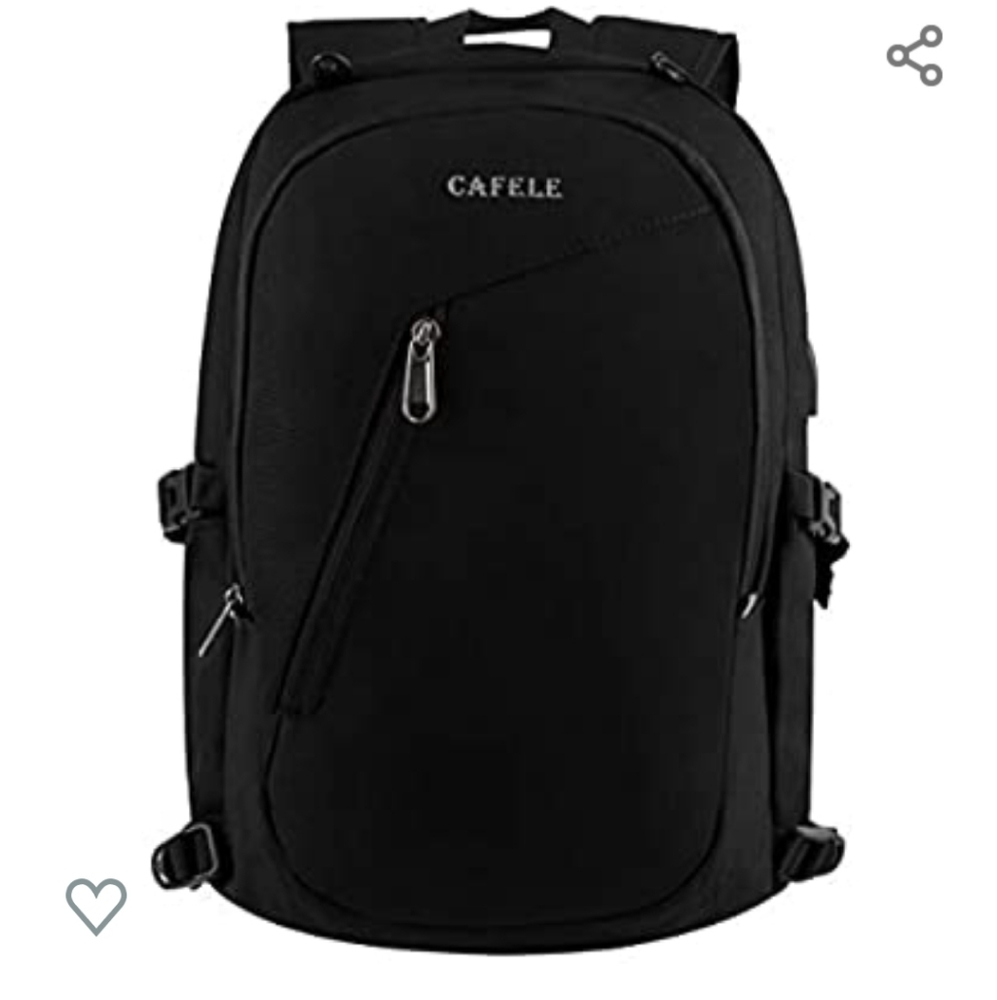 Cafele Black Laptop Backpack